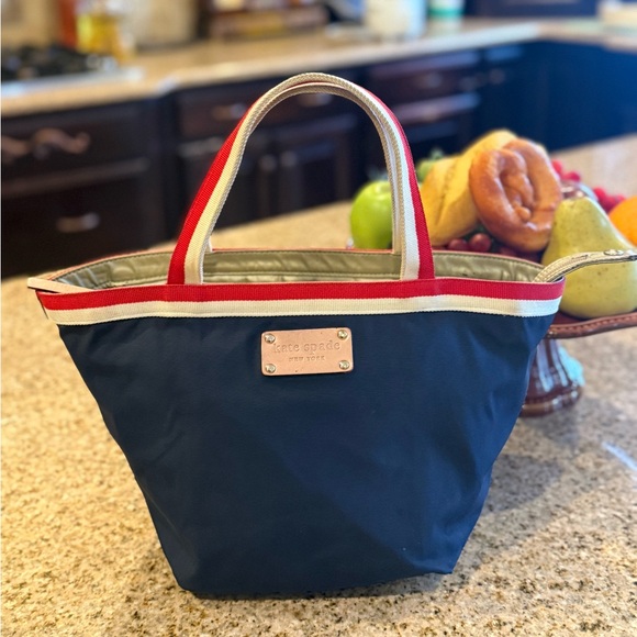 kate spade Handbags - Kate Spade Navy and Red Tote Bag